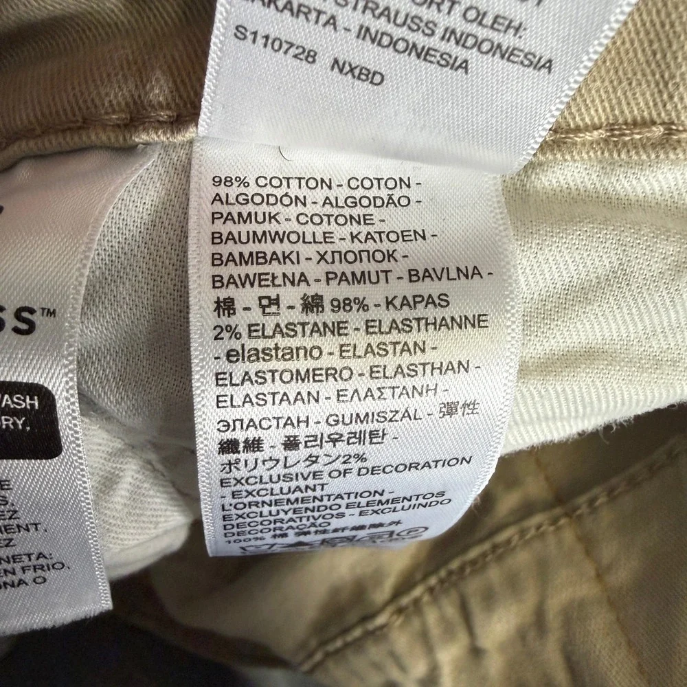 Levis 514 Straight Fit Pants Mens 36x30 Tan Khaki Cotton Stretch Trousers